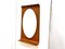 Vintage Oval Mirror with Rectangular Curved Wooden Support, 1950s 5