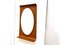 Vintage Oval Mirror with Rectangular Curved Wooden Support, 1950s, Image 5