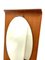 Espejo vintage ovalado con soporte rectangular de madera curvado, años 50, Imagen 7