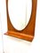 Vintage Oval Mirror with Rectangular Curved Wooden Support, 1950s 6
