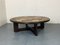 Large Round Ceramic and Oak Coffee Table by Tue Poulsen for Haslev Møbelsnedkeri, Denmark, 1963 1