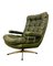Mid-Century Danish Green Leather and Chromed Easy Chair, 1970s, Image 1