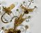 Applique in metallo dorato con fiori in cristallo di Banci Firenze, Italia, anni '50, set di 2, Immagine 8