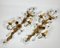 Gilt Metal Sconces with Crystal Flowers from Banci Firenze, Italy, 1950s, Set of 2 1