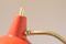 Französische Mid-Century Wandlampe aus Rotem Metall & Messing 7