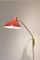 Französische Mid-Century Wandlampe aus Rotem Metall & Messing 2