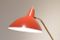 Französische Mid-Century Wandlampe aus Rotem Metall & Messing 6