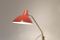 Mid-Century French Red Metal & Brass Wall Arm Lamp 4