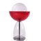 Lámpara de mesa de cristal de Murano transparente y rojo de Bottega Veneziana, Imagen 1