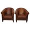 Vintage Dutch Cognac Leather Club Chairs, Set of 2 1