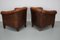 Vintage Dutch Cognac Leather Club Chairs, Set of 2 12