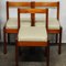 Pine and Cream Vinyl Dining Chairs, 1980s, Set of 4, Image 4