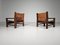 Armchairs in Cognac Leather and Olive Wood, France, 1970s, Set of 2 6