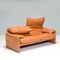 Two-Seater Sofa in Leather by Vico Magistretti for Cassina 5
