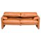Zwei-Sitzer Sofa aus Leder von Vico Magistretti für Cassina 1