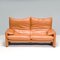 Zwei-Sitzer Sofa aus Leder von Vico Magistretti für Cassina 3