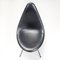 Model 3110 Black Leather Drop Chairs by Arne Jacobsen for Fritz Hansen, 2010s, Set of 10 5