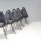 Model 3110 Black Leather Drop Chairs by Arne Jacobsen for Fritz Hansen, 2010s, Set of 10 3