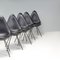 Schwarze Modell 3110 Drop Chairs aus Leder von Arne Jacobsen für Fritz Hansen, 2010er, 10 . Set 3