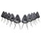 Schwarze Modell 3110 Drop Chairs aus Leder von Arne Jacobsen für Fritz Hansen, 2010er, 10 . Set 1