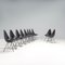 Model 3110 Black Leather Drop Chairs by Arne Jacobsen for Fritz Hansen, 2010s, Set of 10 2