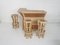 Mid-Century Bamboo Tiki Bar and Stools, 1970s, Set of 4, Image 2