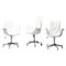 White Leather Bird Desk Chairs by Fabricius & Kastholm for Kill, 1960s, Set of 3 1