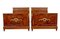 19th Century French Empire Mahogany and Walnut Beds, 1890s, Set of 2 13