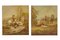 Rural Scenes, Oil on Canvas Paintings, Late 19th Century, Set of 2 1