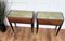 Mid-Century Italian Art Deco Bedside Tables in Walnut with Glass Tops, 1950s, Set of 2 6