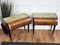 Mid-Century Italian Art Deco Bedside Tables in Walnut with Glass Tops, 1950s, Set of 2, Image 9