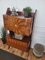 Mid-Century Italian Walnut Wood and Brass Flap Dry Bar Cabinet by Paolo Buffa, 1950s 3