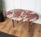 20th Century Italian Red Levanto Oval Marble Coffee Table, 1950s, Image 6