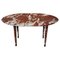 20th Century Italian Red Levanto Oval Marble Coffee Table, 1950s 1