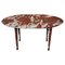 20th Century Italian Red Levanto Oval Marble Coffee Table, 1950s, Image 1