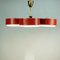 Mid-Century Italian Brass and Red Lacquer Ceiling Light attributed to Stilux Milano, 1950s, Image 8