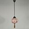 Marbled Pale Rose Opaline & Bronzed Pendant with Tassel, Germany, 1930s 4