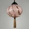 Marbled Pale Rose Opaline & Bronzed Pendant with Tassel, Germany, 1930s 6