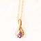 Vintage Necklace with 9k Yellow Gold Chain and 9k Yellow Gold Pendant with Amethyst and Diamonds, 1970s, Image 2