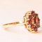 Vintage 8k Yellow Gold Daisy Ring with Garnets, 1960s 7