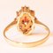 Vintage 8k Yellow Gold Daisy Ring with Garnets, 1960s 5