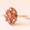 Vintage 8k Yellow Gold Daisy Ring with Garnets, 1960s 2