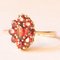 Vintage 8k Yellow Gold Daisy Ring with Garnets, 1960s, Image 2