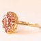 Vintage 8k Yellow Gold Daisy Ring with Garnets, 1960s 3