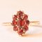 Vintage 8k Yellow Gold Daisy Ring with Garnets, 1960s 1