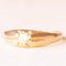 Vintage 9k Yellow Gold Solitaire with White Imitation Diamond Stone Ring, 1988 2