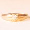 Solitario vintage de oro amarillo de 9 k con anillo de piedra de imitación de diamantes blancos, 1988, Imagen 1