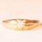 Vintage 9k Yellow Gold Solitaire with White Imitation Diamond Stone Ring, 1988, Image 1