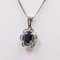 Vintage 8k and 14k White Gold Necklace with Sapphire and Diamonds, 1970s 3