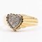 Vintage 18k Yellow Gold Diamond Heart Ring, 1970s, Image 4